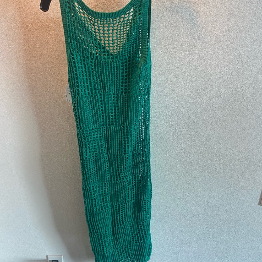 Joie Sleeveless Crochet Dress- green